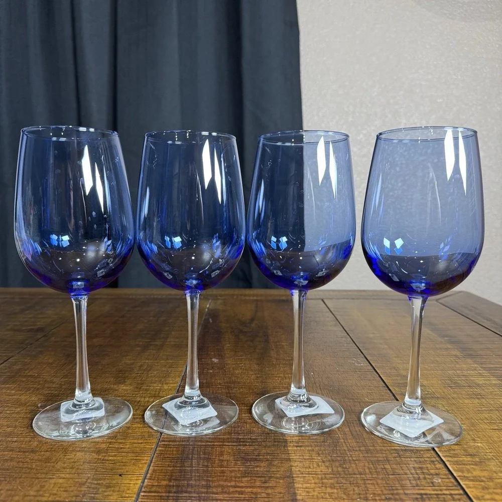 Set of 4 Libbey Vina Blue 9.25